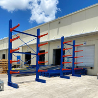 Étagères d'entrepôt à bras long de taille personnalisable, rayonnages industriels robustes, rayonnages cantilever pour le stockage en extérieur