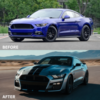Kit de conversion de carrosserie complet style GT500 pour Ford Mustang S550 2015 2016 2017 avec pare-chocs avant et arrière et jupes latérales