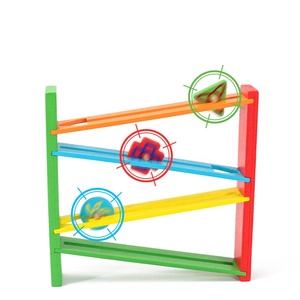 Hoye Craft Gỗ Trượt Xe Đồ Chơi Theo Dõi Đầy Màu Sắc Con Quay Hồi Giao Tay Mắt Phối Hợp Đồ Chơi - Product Image 2