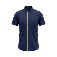 Chemise de travail respirante personnalisée unisexe en polyester à manches courtes, uniforme de travail tendance, imprimé sérigraphié, pour usine, logistique, industrie