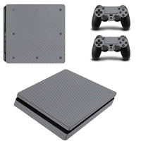 Peaux étui pour PS4 Slim Console jeu accessoires en Fiber de carbone pour PS4 Slim Gamepad peau autocollant pour PS4 Slim contrôleur