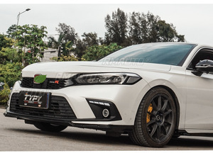 Lèvre de pare-chocs avant Civic aspect fibre de carbone style MUGEN, protection de pare-chocs, kit carrosserie pour Honda Civic 11e génération 2021-2024, accessoires auto - Product Image 4