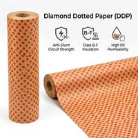Papier isolant électrique à points diamantés, résine époxy en forme de diamant, matériau d'isolation pour transformateur DDP, papier à points diamantés