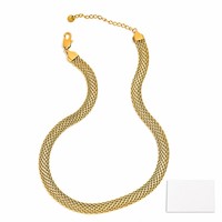 Prêt à expédier en gros, bracelet de montre en acier inoxydable 316L plaqué or 18 carats PVD, chaîne serpent, collier étanche et inaltérable