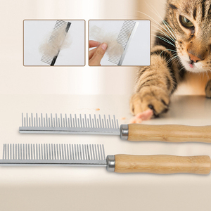 أسنان معدنية طويلة وقصيرة ، مشط إبرة معدنية للحيوانات الأليفة ، مشط الكلب ، مشط ، مشاط جمال القطط - Product Image 6