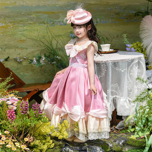 Vestido de Princesa con Lazo y Tutú para Niñas, Color Rosa, Verano 2026, Estilo Haute Couture, para Cumpleaños - Product Image 2