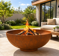 Bol à feu en acier corten personnalisé - Bol à feu de jardin extérieur avec finition rustique, plusieurs tailles et couleurs disponibles