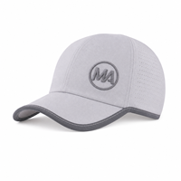 Casquette de baseball personnalisée haut de gamme en gros, découpée au laser, perforée, avec marquage personnalisé, sangle Velcro réglable et détail de passepoil contrastant