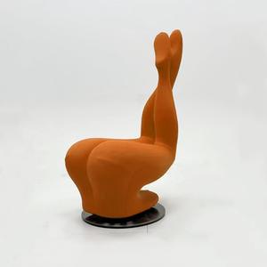 Sofá con acento francés, diseño rojo informal y creativo, silla de inversión de pierna larga para sala de estar, tienda de tela para zapatos, dormitorio de parque - Product Image 2