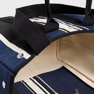 Custom <b>Large</b> Waterproof <b>Canvas</b> Striped Tote <b>Bag</b> for Women Portable Embroidered Cotton Shoulder <b>Bags</b> Spring Summer Autumn Winter - Product Image 3