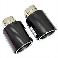 Embout d'échappement en fibre de carbone de luxe DEX HKS pour système d'échappement universel de voiture - Finition polie miroir en tôle d'acier de 1,5 mm