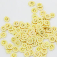Décorations en argile polymère en forme de tranches de banane de 5 mm pour la pâte à modeler, la fabrication de cartes, de petites décorations mignonnes à faire soi-même