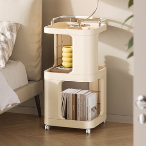 Living Room Trolley Snack Shelf With Wheels Movable <b>Side</b> <b>Table</b> Multi Function <b>Storage</b> Cabinet For Dormitory Use - Product Image 3