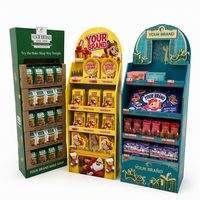 Stand Display Kardus, Unit Display Lantai, FSDU, Stand Pop Pos Bergelombang untuk Toko Supermarket