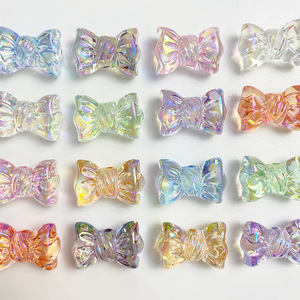 ลูกปัดอะคริลิคใสสีสันสดใสแบบ UV รูปโบว์ผูกโบว์ สำหรับงาน DIY ทำมือ วัสดุทำสร้อยข้อมือ - Product Image 2