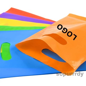 Custom Logo Plastic <b>Shopping</b> <b>Bag</b> <b>Reusable</b> Plastic <b>Shopping</b> <b>Bags</b> with Handles Plastic Party Favor Gift <b>Bags</b> Flat Plastic <b>Bag</b> - Product Image 5