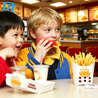 Boîte à frites jetable personnalisée, conteneur en papier anti-graisse, boîte à corndogs coréens, emballage pour frites et chips à emporter