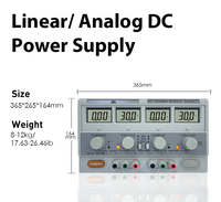Alimentation DC-DC HY3005D-2 avec encodeur de banc, bouton rotatif réglable, double sortie régulée variable 2x 0-30V