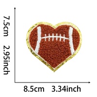 Écusson de broderie avec logo d'équipe de football personnalisé Écusson d'insigne d'applique de broderie en chenille pour vêtements, chapeaux, casquettes de sport de baseball
