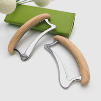 Outil de massage Gua Sha en bambou antidérapant, acier inoxydable, bois et métal pour le cou et le corps, outils IASTM en gros