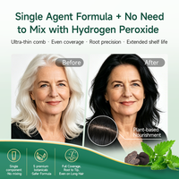 Crème colorante capillaire en plastique OEM ODM, noire permanente à base de plantes, sans PPD, coloration capillaire organique, couverture des cheveux gris, marque privée, vente en gros
