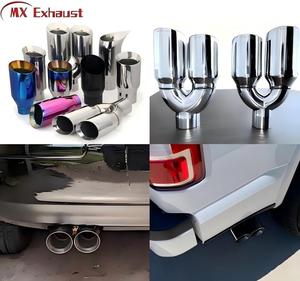 ท่อไอเสียปลายคู่ขัดเงา SS304 สำหรับรถยนต์ รถ<span class=keywords><strong>ก</strong></span>ระบะ และรถบรรทุ<span class=keywords><strong>ก</strong></span>ดีเซล ขนาด 5-8 นิ้ว และ 5-6 นิ้ว - Product Image 3