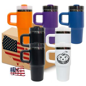 25 Pack Logo Custom Personalized <b>Halloween</b> Gift Purple Blue Orange White 14Oz Black Plated Travel <b>Mug</b> - Product Image 1