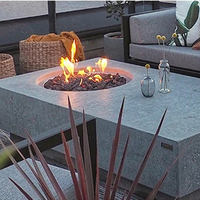 Table de foyer au gaz en métal de conception moderne pour jardin