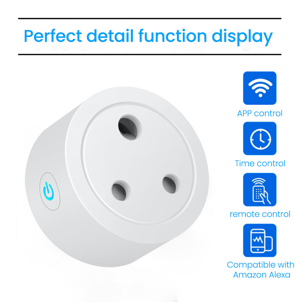 HONPNK WiFi Smart Socket Indian Standard South Africa Tuya Remote Timing 16A ABS Material Smart Remote Control IOS