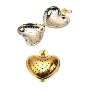 Infusores de bolas de té de acero inoxidable 304 en forma de Corazón dorado - Product Image 4
