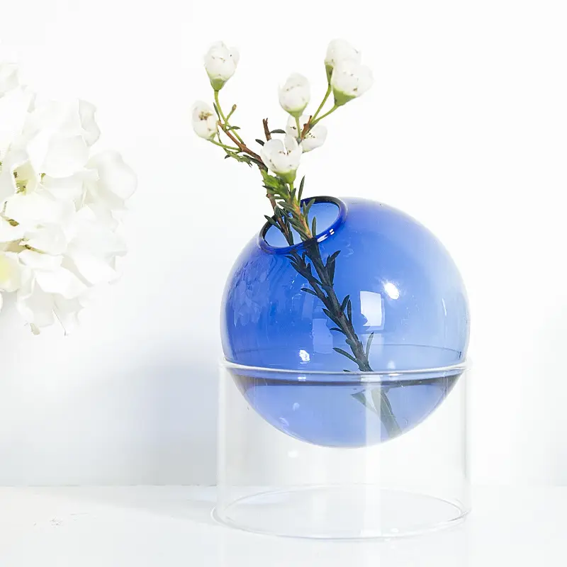 結婚式の装飾のための卓上の家の装飾のための分離可能なガラスクリスタルフラワー花瓶モダンスタイルの色