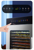 Déshydrateur alimentaire automatique à écran tactile en acier inoxydable pour usage domestique et commercial, 10 plateaux, 220V