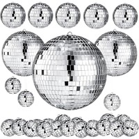 Ornement en verre rond de luxe, fait main et écologique, avec motif mosaïque disco, pour arbre de Noël et décoration de bar festif