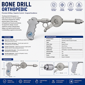 ชุดเครื่องมือผ่าตัดกระดูกแบบใช้มือทำจากสแตนเลสของ Al Mida Health Care Instruments ได้รับการรับรองมาตรฐาน CE และ ISO13485 Class - Product Image 6