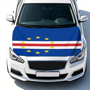 Bandera para Capó de Coche de <span class=keywords><strong>Cabo</strong></span> <span class=keywords><strong>Verde</strong></span> Personalizada al por Mayor, 130x150 cm, con Cordón Elástico, Protección UV, Perfecta para Coches Medianos - Product Image 1