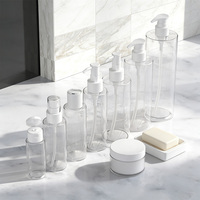 Bouteilles cylindriques en plastique PET transparentes vides pour shampooing Lotion soins de la peau emballage cosmétique personnalisé en gros