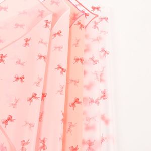 New Design 58*58cm/pcs Red Bowknot <b>Pattern</b> Printed Flower Wrapping <b>Paper</b> Waterproof Plastic Bouquet Packaging <b>Paper</b> - Product Image 2