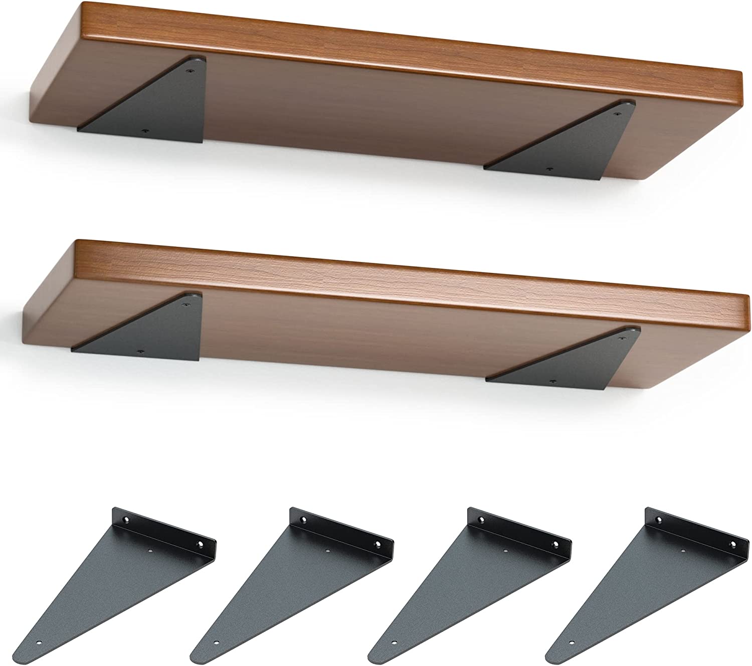 Скрытые сверхпрочные кронштейны для полки, деревенские промышленные современные треугольные плавающие кронштейны с железной отделкой для декоративных полок