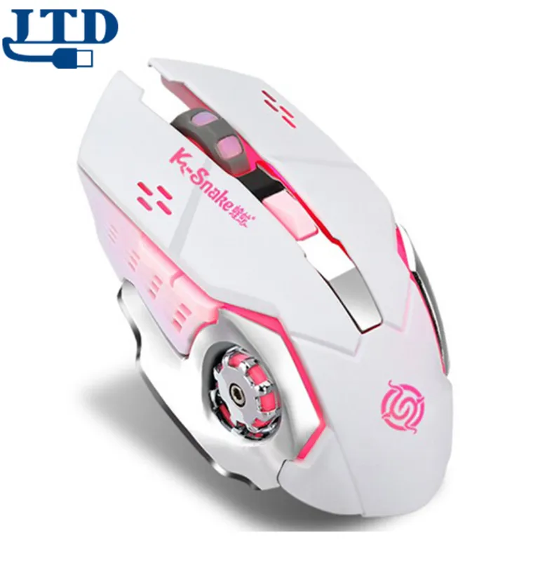 Mouse com fio, mouse para jogos legais, ergonômico com 6 botões programáveis, 4 circular e respiratórios, luz led, 4 ajustáveis