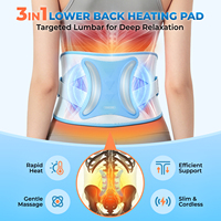 Ceinture chauffante Tech Love pour le bas du dos, coussin chauffant portable avec double soutien lombaire, 3 niveaux de chaleur, masseur vibratoire pour la taille