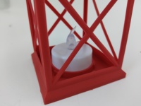 Lanterne LED compacte rouge en plastique, sans flamme, à lumière vacillante, mini lanterne mignonne pour la maison, les mariages, le Ramadan, la décoration de Noël