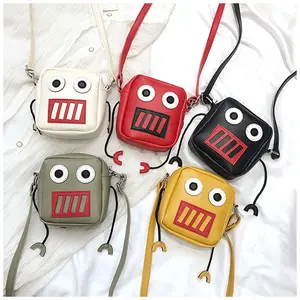 Cute Coin Pouch Bag Girls Ladies Purse Children Cute Robot Design Kids Small Shoulder Bag