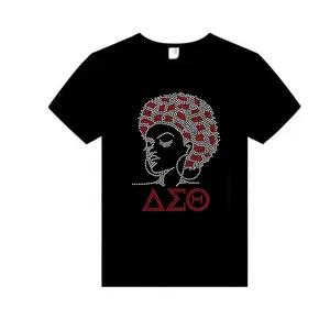 Kustom Delta Sigma Theta Motif Berlian Imitasi Desain Transfer Panas untuk T-shirt