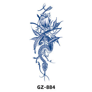 <span class=keywords><strong>Tatouage</strong></span> temporaire semi-permanent imperméable de 2 semaines avec papier, motifs sexy d'animaux et de fleurs pour le bras supérieur et le <span class=keywords><strong>poignet</strong></span> - Product Image 2
