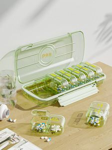 Hiện đại con dấu Vòng thiết kế hộp thuốc thuận tiện mang theo chống bụi chống ẩm chia ngăn kích thước nhỏ nhựa (PP) - Product Image 5