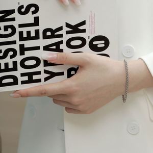 Dylam 925 Sterling <b>Silver</b> Women 18K Gold Plated Nickel-Free Hypoallergenic Jewelry Hip Hop Chunky <b>Cuban</b> <b>Link</b> <b>Chain</b> Bracelet - Product Image 5