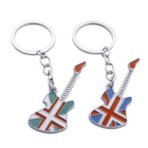 Llavero Creativo con Colgante de Guitarra Musical Colorida con Efecto de Goteo de Aceite, Estilo Europeo y Americano - Product Image 1