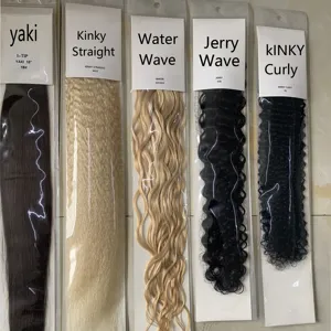 Grosir Pita Keriting Tak Terlihat Di Rambut Brasil 12a Kelas Mentah Virgin Remy Kinky Curly Tape In Rambut Ekstensi 100% Rambut Manusia