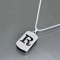 Collier polyvalent avec lettres anglaises à 26 caractères pour couples, chaîne en acier inoxydable, perle, design simple et tendance pour homme et femme
