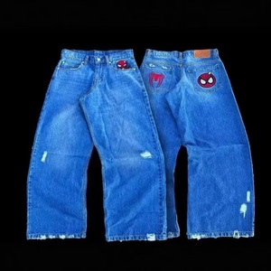 <span class=keywords><strong>Pantaloni</strong></span> in Denim strappati ricamati di <span class=keywords><strong>ragno</strong></span> per uomo e donna, con un fantastico stile Ueno e una vestibilità Hip-hop, Design a gamba dritta. - Product Image 5